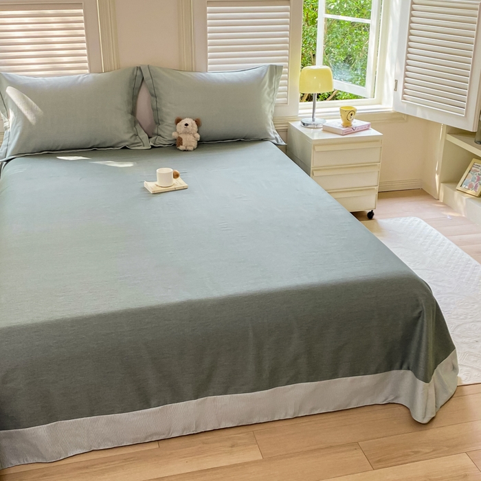 91家纺网 家纺一手货源 找家纺 优品阁 2024新款亲肤舒适全棉磨毛单床单 邦尼-绿