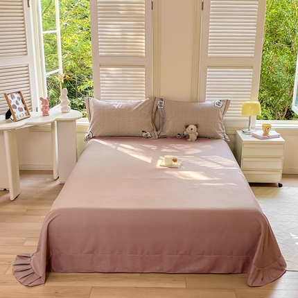 91家纺网 家纺一手货源 找家纺 优品阁 2024新款亲肤舒适全棉磨毛单床单 千爱