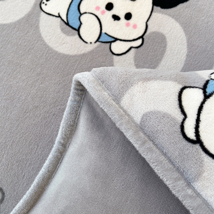 91家纺网 家纺一手货源 找家纺 2024秋冬A类牛奶绒加厚夹棉床笠+牛奶绒被套四件套字母狗