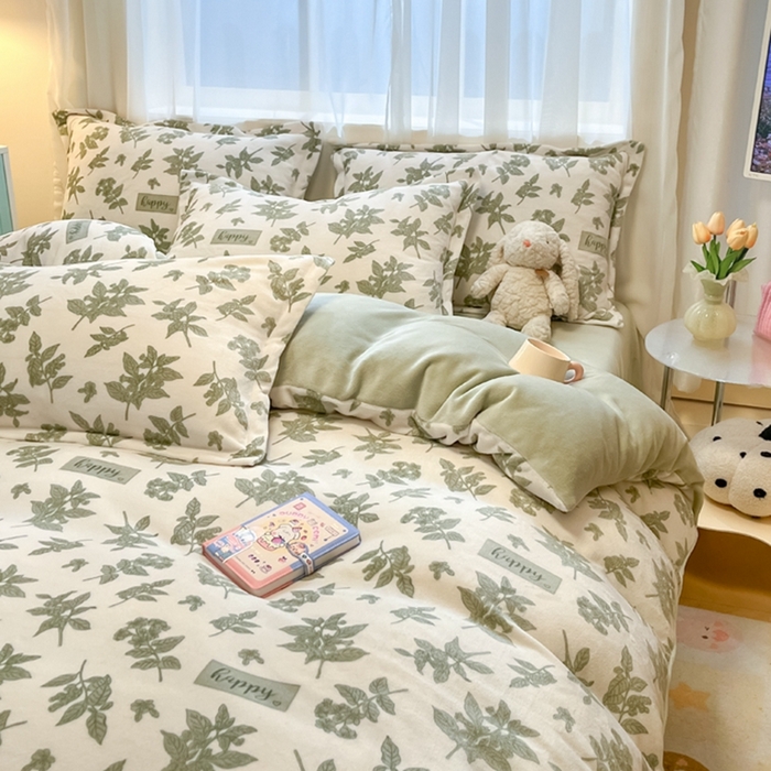 91家纺网 家纺一手货源 找家纺 慕尚家纺 2025新款3.5kg高克重田园花卉类牛奶绒四件套 冬暖