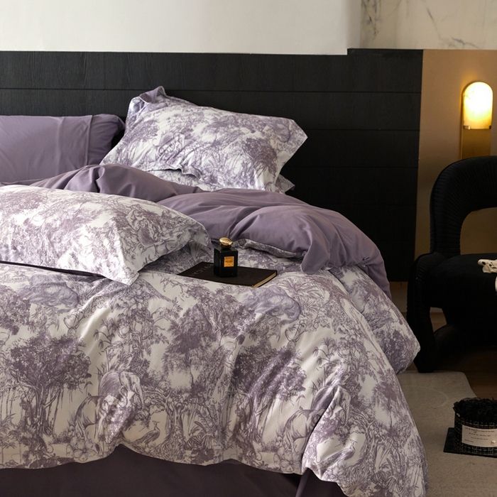 91家纺网 家纺一手货源 找家纺 2025秋冬保暖加厚绒类羽零™绒四件套-【卡米拉】（标准号全网控价(折后券后)不低于159元，（拿货价会员减20元)） 卡米拉紫