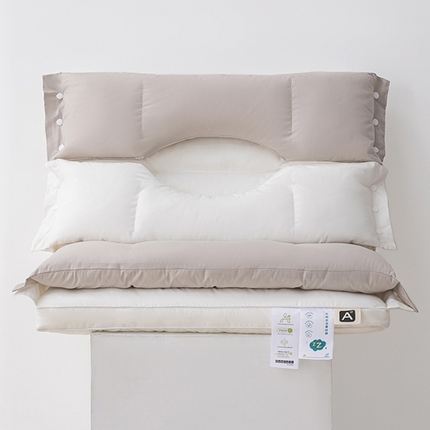 91家纺网 家纺一手货源 找家纺 （总）蔻眠 2024新款全棉可拆卸双向护颈椎牵引枕芯三合一护耳枕头