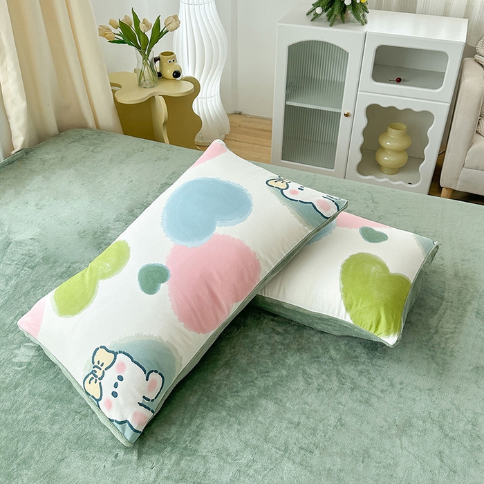 91家纺网 家纺一手货源 找家纺 金鑫汇家纺 2024年新款棉加绒印花四件套保暖牛奶绒法莱绒水晶绒 棉加绒-心心念念