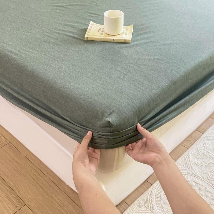 91家纺网 家纺一手货源 找家纺 优品阁 2024新款全棉磨毛四件套单品系列-单床笠 邦尼-绿