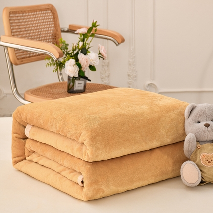 91家纺网 家纺一手货源 找家纺 仟人梦 2024新款A类高克重保暖法兰绒多功能保暖毛毯 浅驼