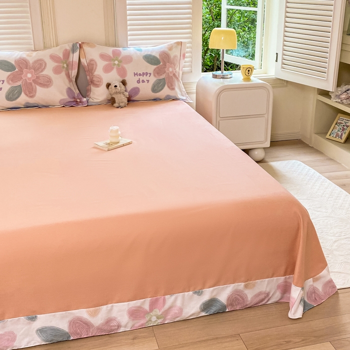 91家纺网 家纺一手货源 找家纺 优品阁 2024新款亲肤舒适全棉磨毛单床单 洛城时光