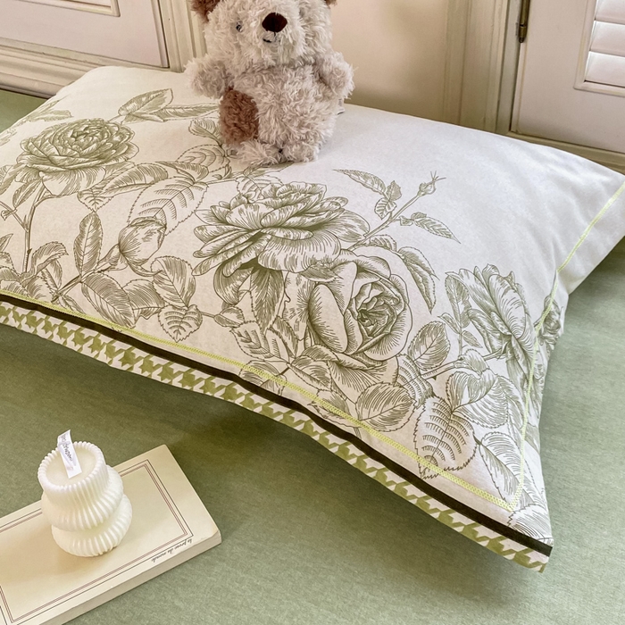 91家纺网 家纺一手货源 找家纺 优品阁 2024新款全棉磨毛四件套单品系列-单枕套 温妮莎-绿