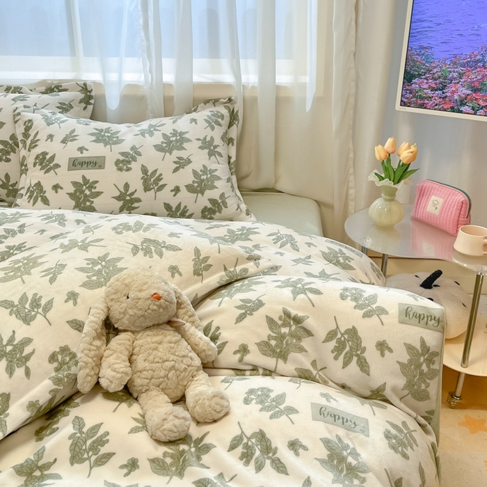 91家纺网 家纺一手货源 找家纺 慕尚家纺 2025新款3.5kg高克重田园花卉类牛奶绒四件套 冬暖