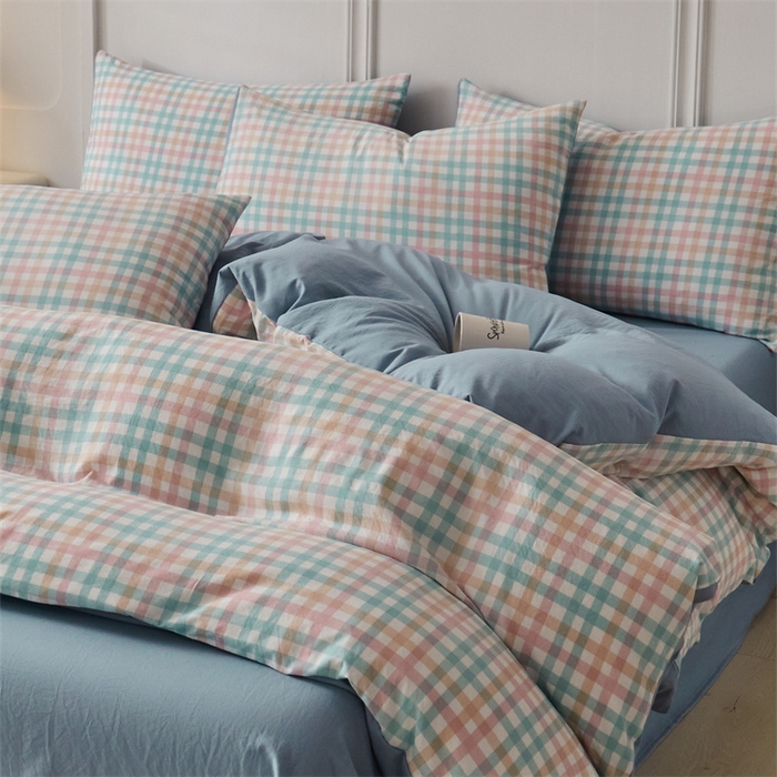 91家纺网 家纺一手货源 找家纺 盛秋家纺 2025新款格子单被套朵拉+海清