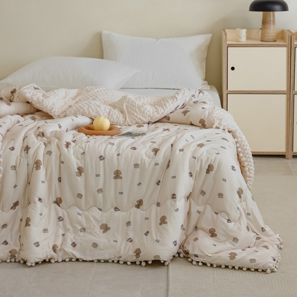 91家纺网 家纺一手货源 找家纺 （总）U被家纺 2025新款针织棉球球系列豆豆冬被被子被芯