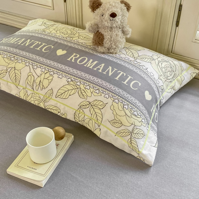 91家纺网 家纺一手货源 找家纺 优品阁 2024新款全棉磨毛四件套单品系列-单枕套 初恋-灰