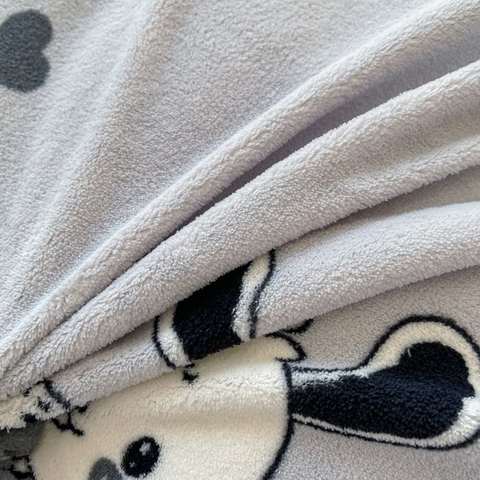 91家纺网 家纺一手货源 找家纺 2024秋冬A类牛奶绒加厚夹棉床笠+牛奶绒被套四件套俏皮狗