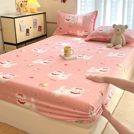 91家纺网 家纺一手货源 找家纺 （总）寻米 2024新款加厚保暖牛奶绒床笠