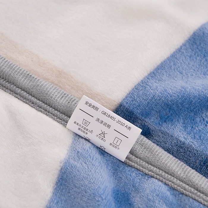 91家纺网 家纺一手货源 找家纺 仟人梦 2024新款A类高克重保暖法兰绒多功能保暖毛毯 蓝大格