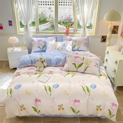 盛秋家纺 2025新款卡通单被套艾琳+蓝爱心