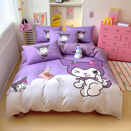 木堇家居 2024新款三丽欧大版原棉磨毛四件套 樱桃库洛米