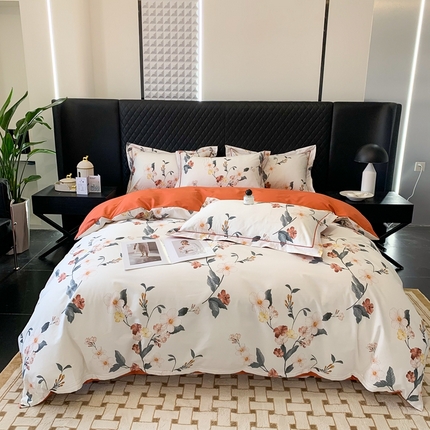 91家纺网 家纺一手货源 找家纺 名佰蕙家纺 2024新款银丝抗菌全棉功能性四件套 悦庭-白