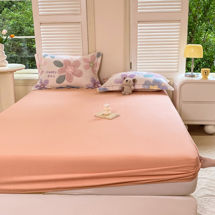 91家纺网 家纺一手货源 找家纺 优品阁 2024新款全棉磨毛四件套单品系列-单床笠 洛城时光