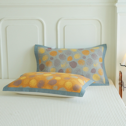 91家纺网 家纺一手货源 找家纺 （总）棠薇家纺 2025新款清新款全棉细纱三层纱包边枕巾一对装