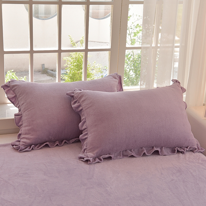 91家纺网 家纺一手货源 找家纺 简爱家纺 2025新款轻奢欧式加厚高克重牛奶绒四件套 木槿紫