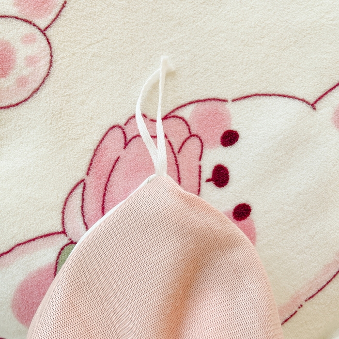 91家纺网 家纺一手货源 找家纺 2024秋冬A类牛奶绒加厚夹棉床笠+牛奶绒被套四件套浪漫小兔