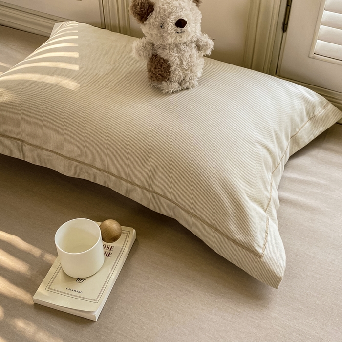 91家纺网 家纺一手货源 找家纺 优品阁 2024新款全棉磨毛四件套单品系列-单枕套 邦尼-咖