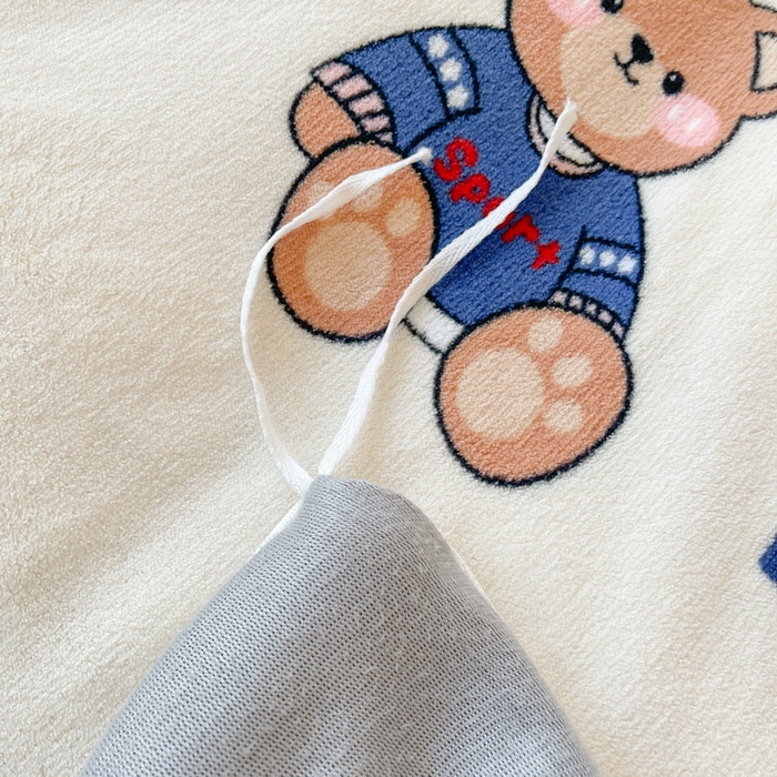 91家纺网 家纺一手货源 找家纺 2024秋冬A类牛奶绒加厚夹棉床笠+牛奶绒被套四件套妙妙熊