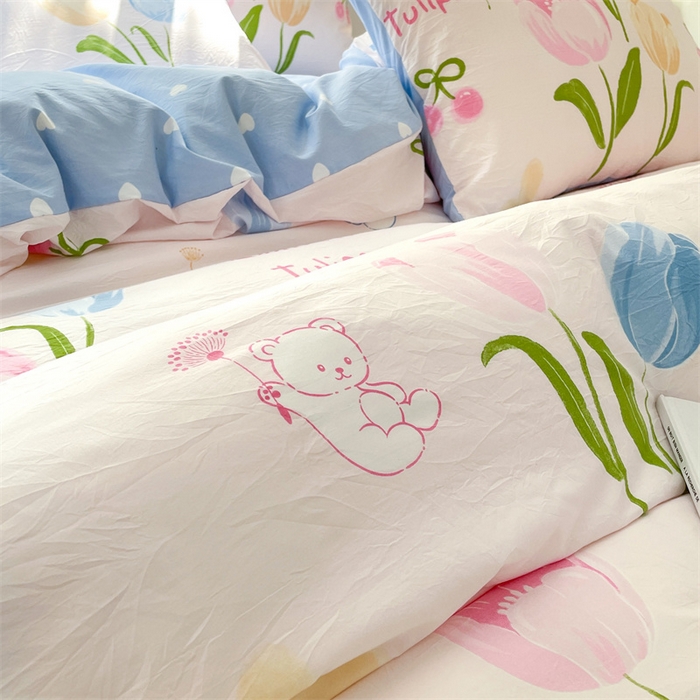 91家纺网 家纺一手货源 找家纺 盛秋家纺 2025新款卡通单被套艾琳+蓝爱心
