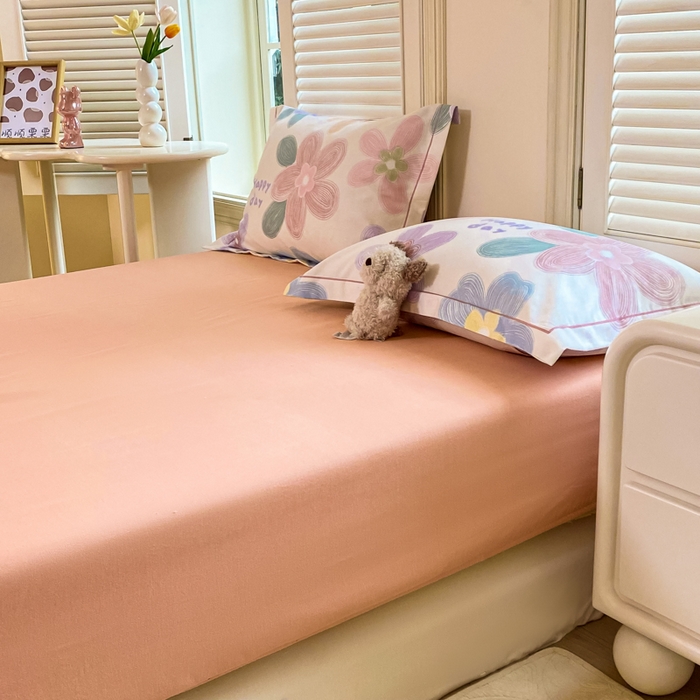 91家纺网 家纺一手货源 找家纺 优品阁 2024新款全棉磨毛四件套单品系列-单床笠 洛城时光