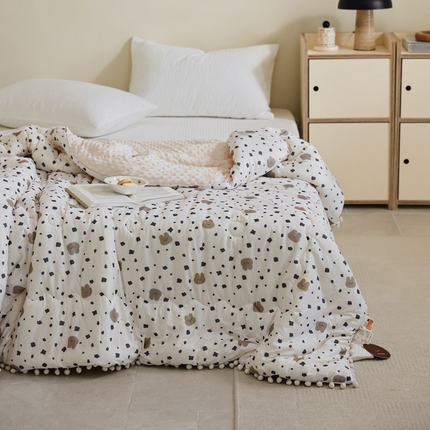 91家纺网 家纺一手货源 找家纺 （总）U被家纺 2025新款针织棉球球系列豆豆冬被被子被芯