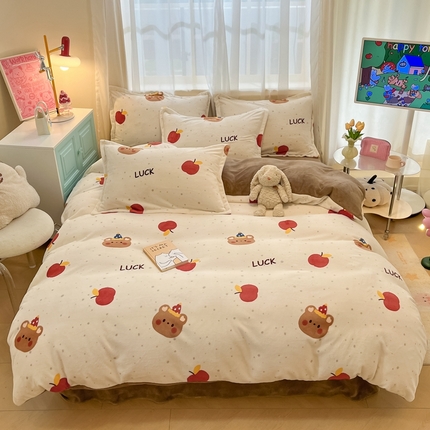 91家纺网 家纺一手货源 找家纺 （总）慕尚家纺 2024新款3.5kg高克重田园花卉类牛奶绒四件套