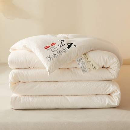 锦逸家居 2024新款A类母婴级生态原棉大豆被冬被被子被芯春秋被 米白