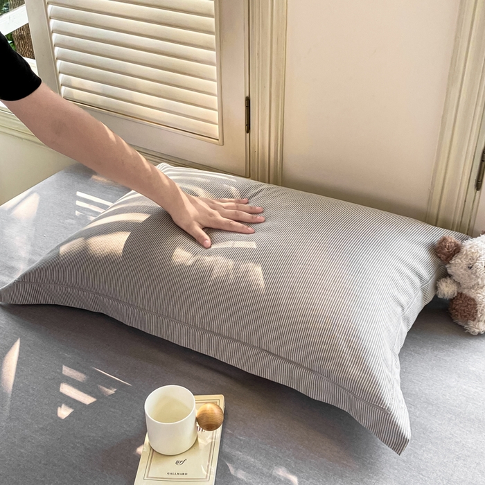 91家纺网 家纺一手货源 找家纺 优品阁 2024新款全棉磨毛四件套单品系列-单枕套 邦尼-灰