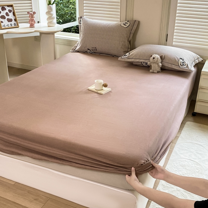 91家纺网 家纺一手货源 找家纺 优品阁 2024新款全棉磨毛四件套单品系列-单床笠 千爱