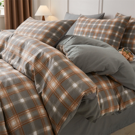 91家纺网 家纺一手货源 找家纺 （总）盛秋家纺 2025新款格子单被套