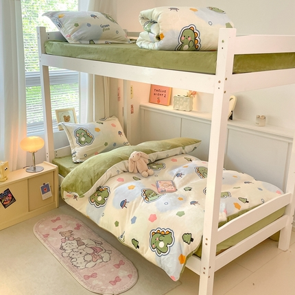 91家纺网 家纺一手货源 找家纺 （总）寻米 2024新款加厚保暖牛奶绒学生三件套