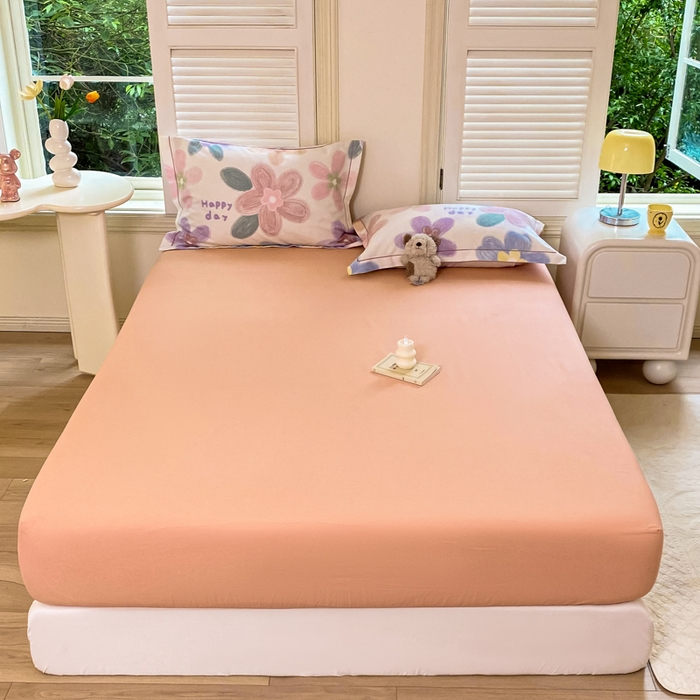 91家纺网 家纺一手货源 找家纺 优品阁 2024新款全棉磨毛四件套单品系列-单床笠 洛城时光