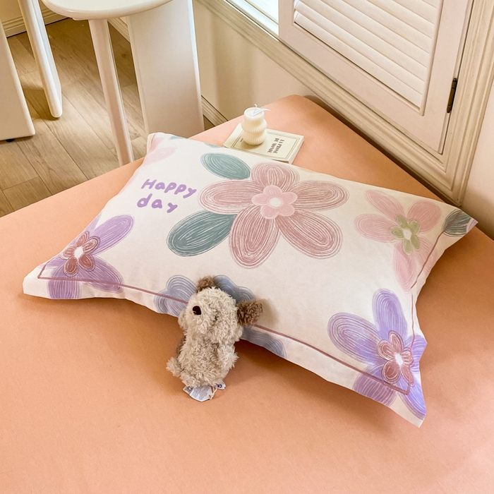 91家纺网 家纺一手货源 找家纺 优品阁 2024新款全棉磨毛四件套单品系列-单枕套 洛城时光