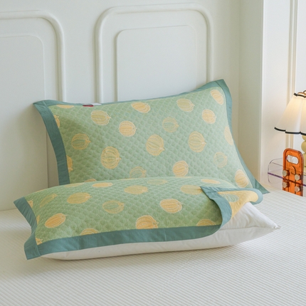 91家纺网 家纺一手货源 找家纺 （总）棠薇家纺 2025新款清新款全棉细纱三层纱包边枕巾一对装