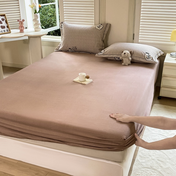 91家纺网 家纺一手货源 找家纺 优品阁 2024新款全棉磨毛四件套单品系列-单床笠 千爱