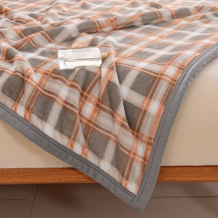 91家纺网 家纺一手货源 找家纺 仟人梦 2024新款A类高克重保暖法兰绒多功能保暖毛毯 时尚咖