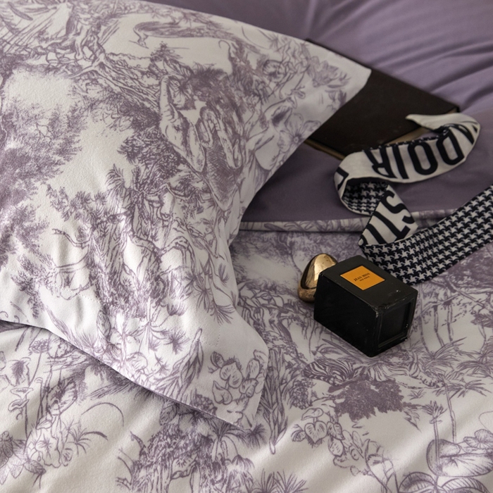 91家纺网 家纺一手货源 找家纺 2025秋冬保暖加厚绒类羽零™绒四件套-【卡米拉】（标准号全网控价(折后券后)不低于159元，（拿货价会员减20元)） 卡米拉紫