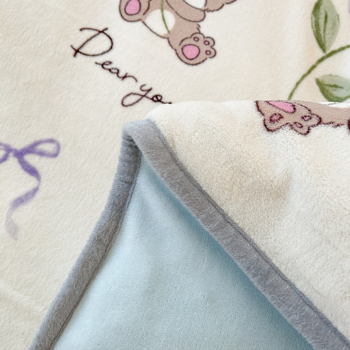 91家纺网 家纺一手货源 找家纺 2024秋冬A类牛奶绒加厚夹棉床笠+牛奶绒被套四件套贝贝熊