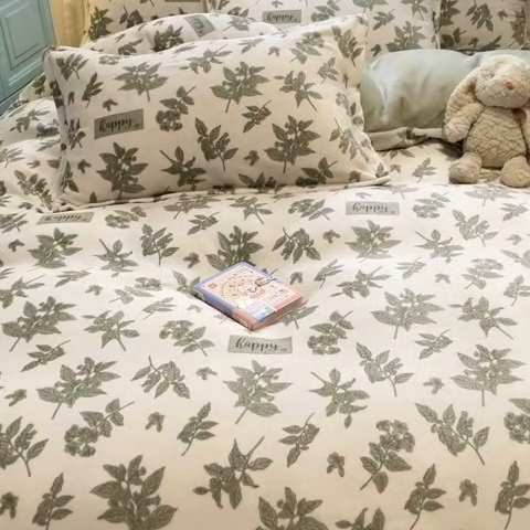 91家纺网 家纺一手货源 找家纺 慕尚家纺 2025新款3.5kg高克重田园花卉类牛奶绒四件套 冬暖