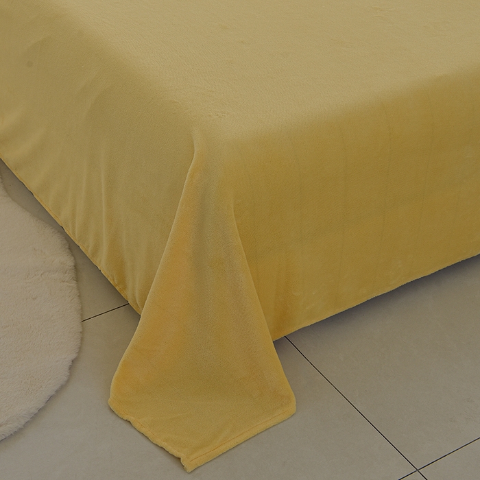 91家纺网 家纺一手货源 找家纺 简爱家纺 2025新款轻奢欧式加厚高克重牛奶绒四件套 芝士黄