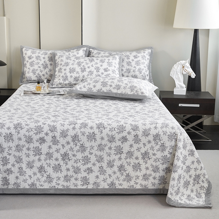 91家纺网 家纺一手货源 找家纺 莎果家纺 2025秋冬一面天丝一面绒高温砂洗床盖三件套 素问