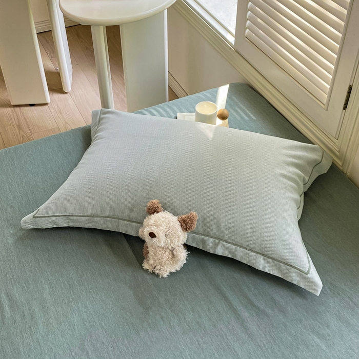 91家纺网 家纺一手货源 找家纺 优品阁 2024新款全棉磨毛四件套单品系列-单枕套 邦尼-绿