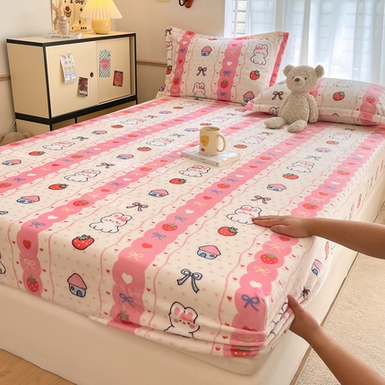 91家纺网 家纺一手货源 找家纺 （总）寻米 2024新款加厚保暖牛奶绒床笠