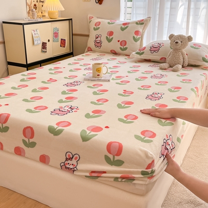 91家纺网 家纺一手货源 找家纺 （总）寻米 2024新款加厚保暖牛奶绒床笠