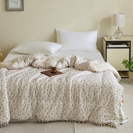 91家纺网 家纺一手货源 找家纺 （总）U被家纺 2025新款针织棉球球系列豆豆冬被被子被芯